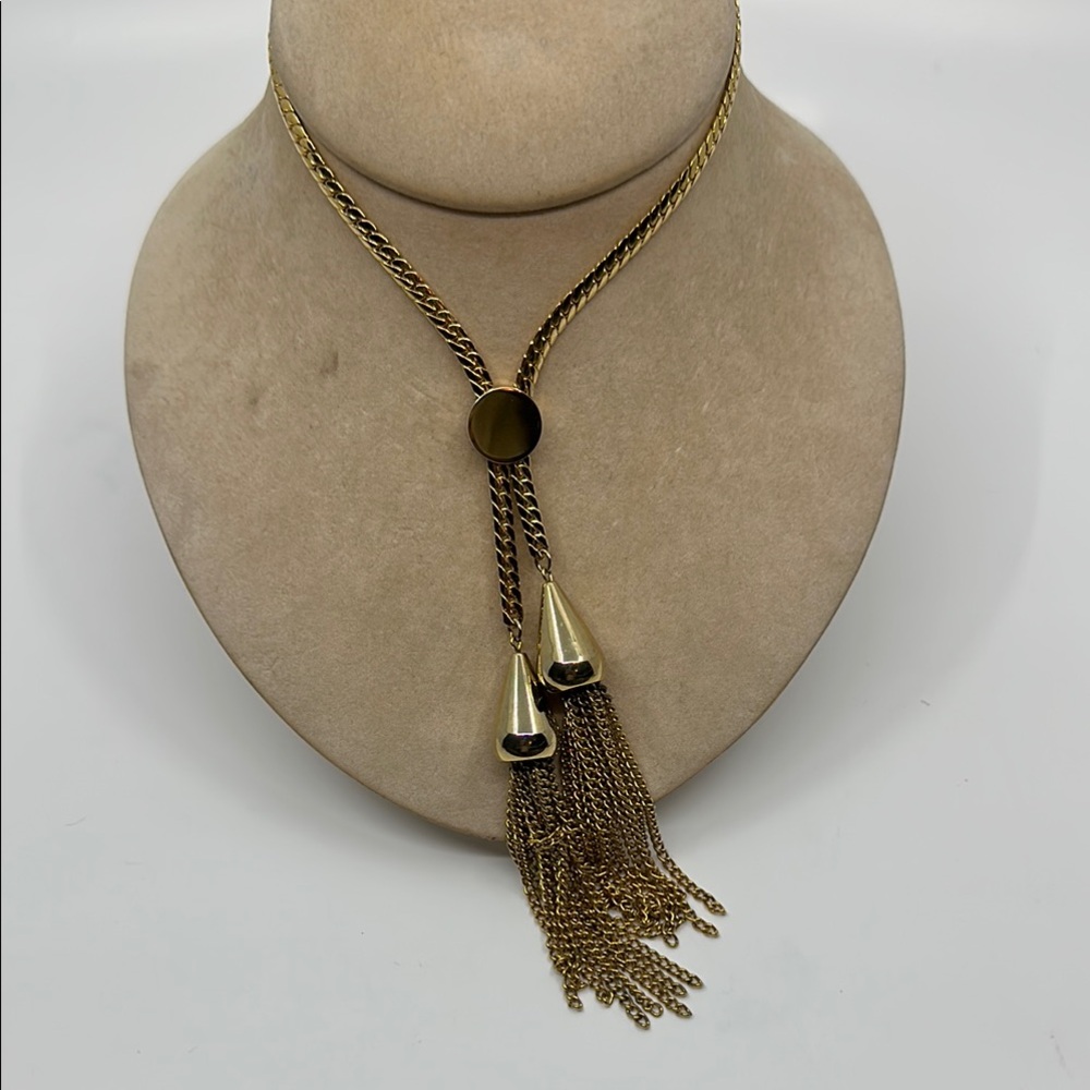 Fabulous Chucky Goldtone Tassel Long Adjustable Necklace